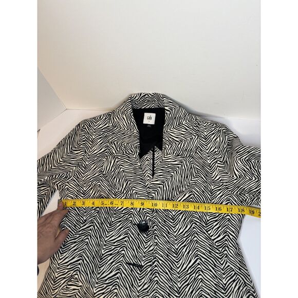 Cabi 007 Zeba Animal Print Button Up Trench Coat Jacket Womens Designer - Picture 7 of 8